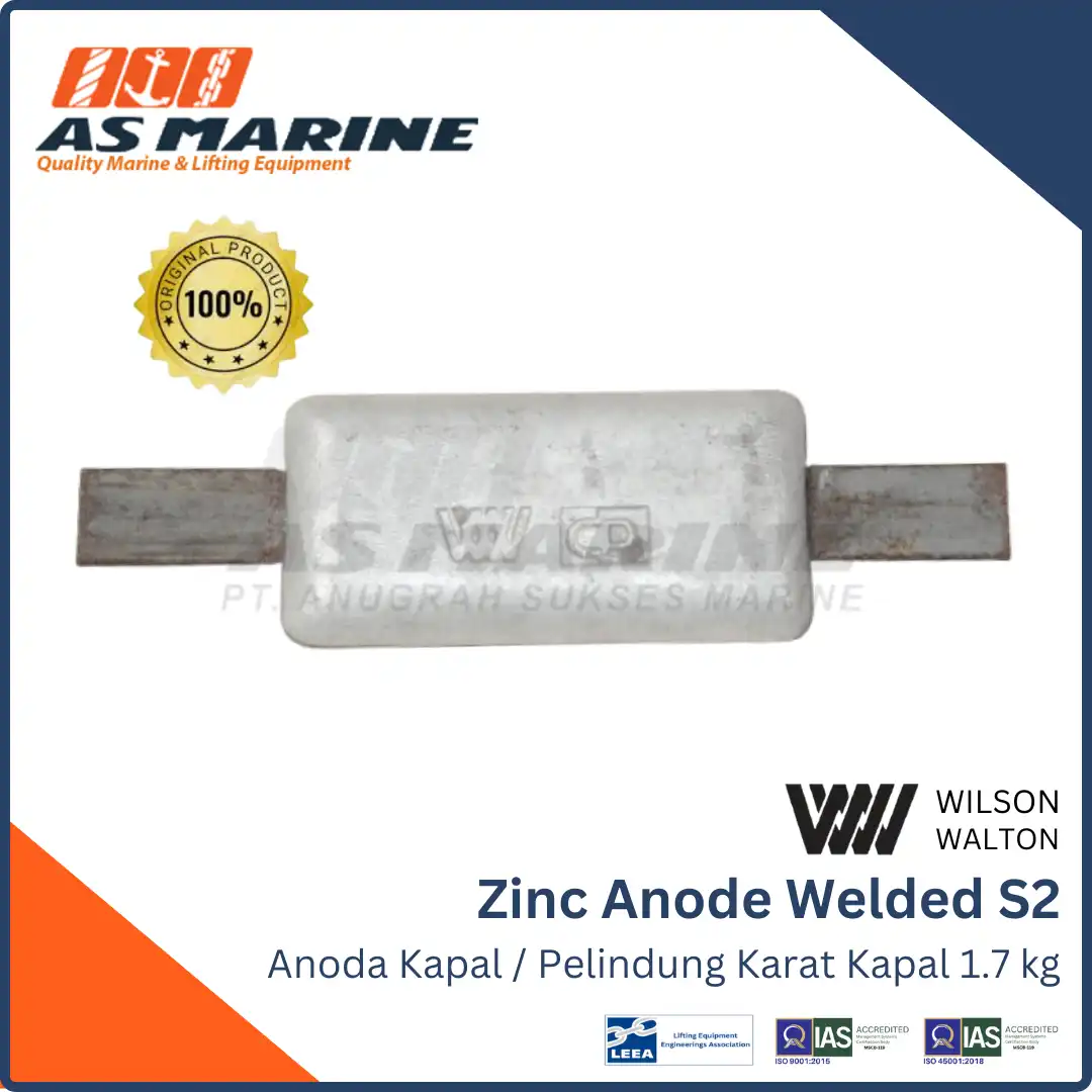 Zinc Anode / Anoda Anti Karat Kapal Wilson Walton S2 1.7 KG